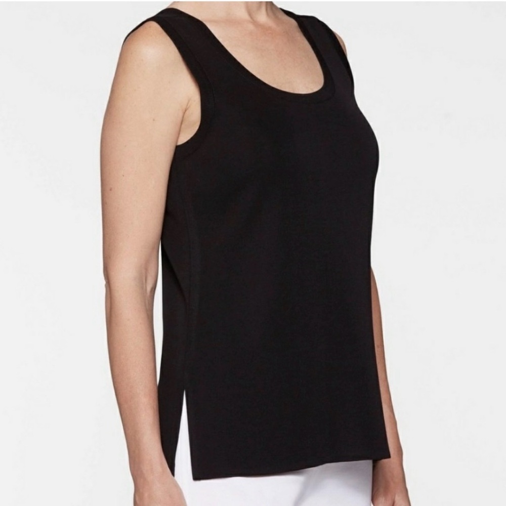 VTG Misook Women Black Knit Tank Sleeveless Capsule Minimalist Luxury Sz S